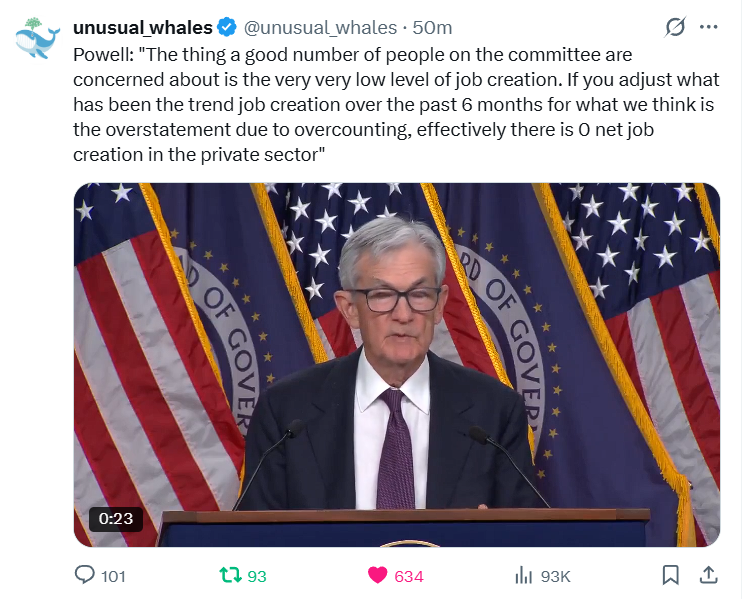 I keep posting that the US economy will implode and US will be forced to cut. High oil prices are inflationary, but only if people actually pay them.

More likely activity ceases.

How much money went into AI last year? No net job creation in the US last year?

As Luke Skywalker