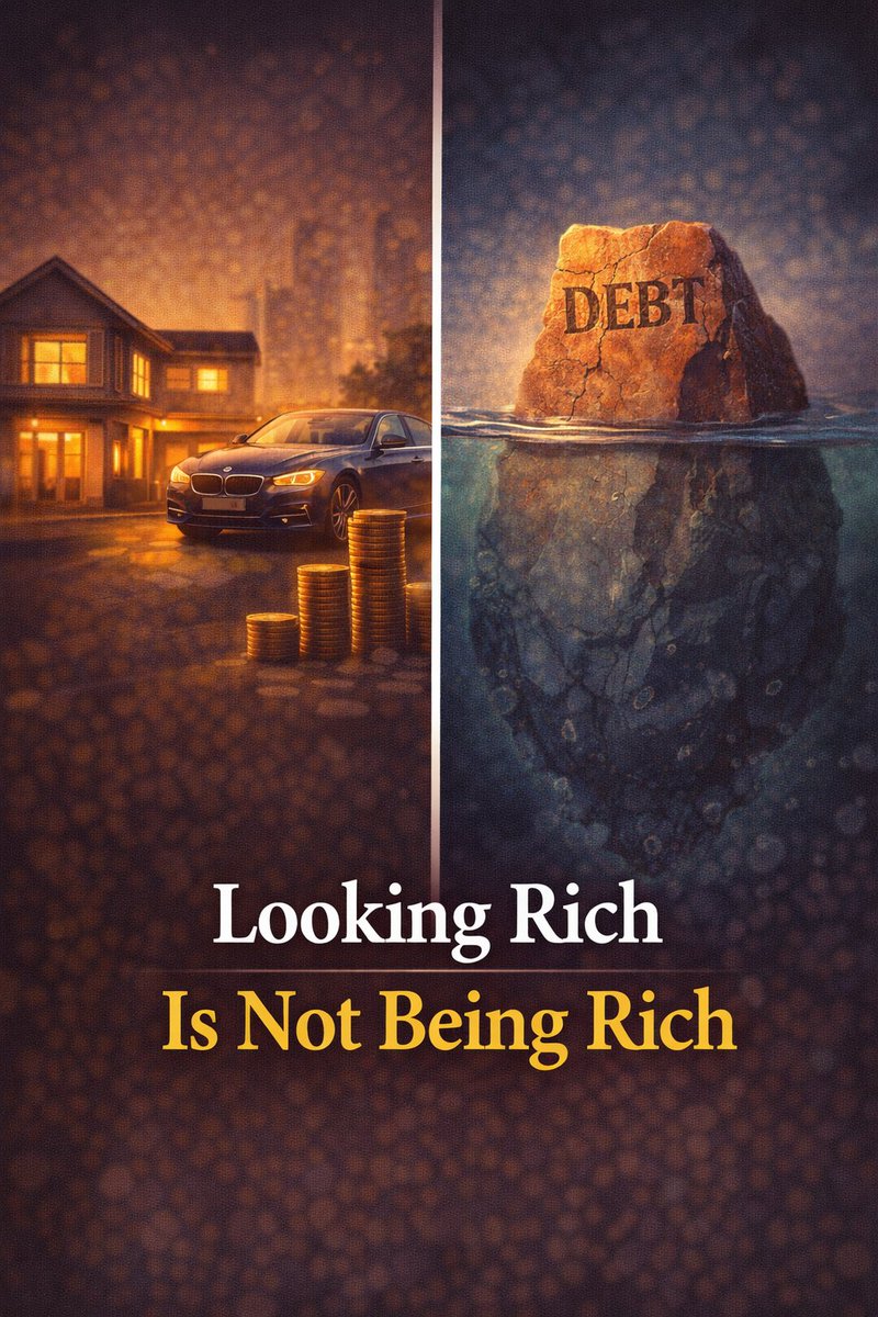 CasteChronicles's tweet photo. How NOT to stay poor in 2026

Luxury doesn’t always mean wealth.

Sometimes it means liabilities.

Looking rich ≠ being rich.
#FinancialLiteracy #PersonalFinance https://t.co/zYzjc6xNwz