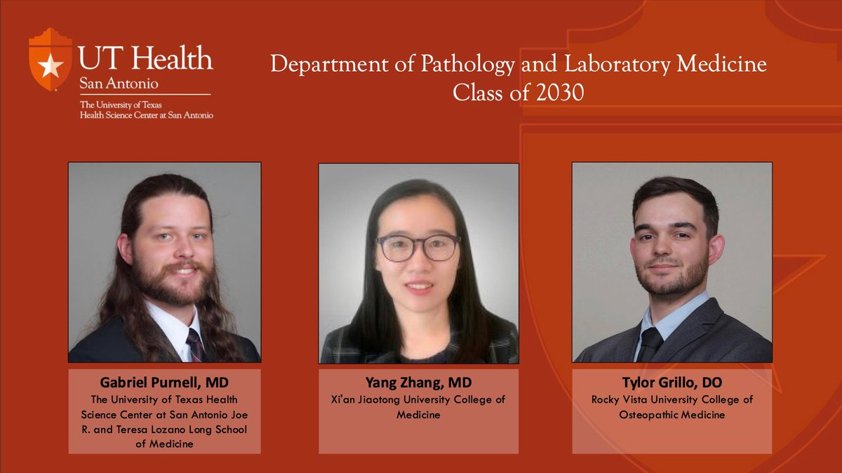 UTHealthSA_Path's tweet photo. Welcome UT Health Pathology’s 2026 PGY1 class! We are so excited to have you 🔬#PathMATCH2026 #MATCH2026 #PathX  #PathTwitter https://t.co/m1BjXbuAe4