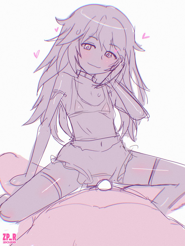 チヱ殿ライディングポジション ラフ
おばあちゃんっぽい下着+MB着用です。 