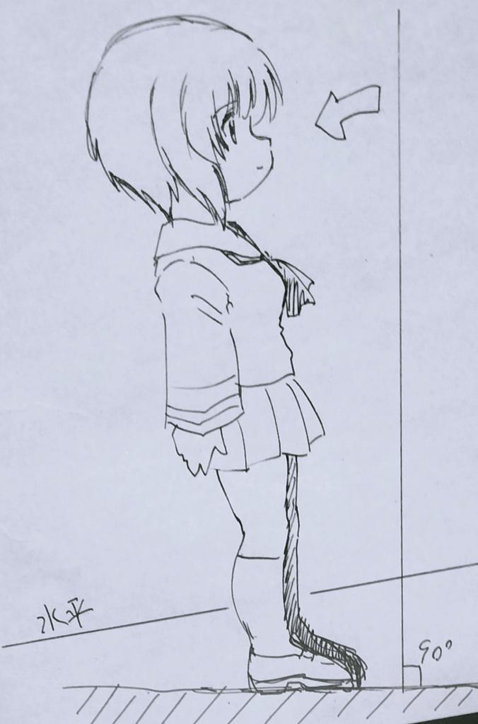 ド平面の学園艦甲板の艦首艦尾では傾いて立ってるのかもしれない          
     …実際測ったら0.01度も無いからほとんど分からんが(笑) 