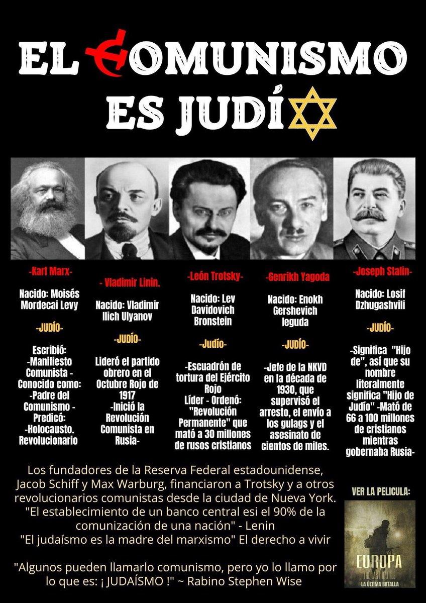 cvaivadsf's tweet photo. @isaacrrr7 De esta lista, el Único, no confirmado es Stalyn.
Ni entre ustedes se soportan...

Ahora entiendes porque el primer campo de concentración que Hitler abrió, fue para comunistas! https://t.co/dPdCbrd9gD