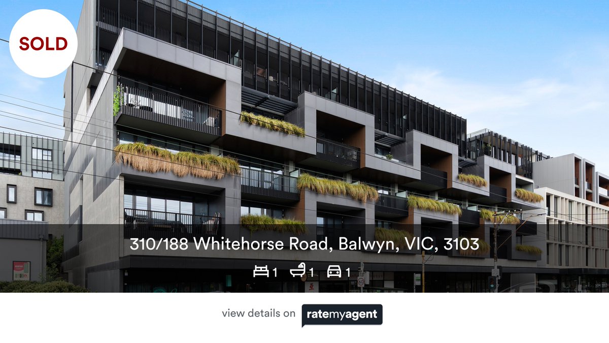 🛌 1 🛀 1 🚘 1
📍 310/188 Whitehorse Road, Balwyn, VIC, 3103

My latest sale on #RateMyAgent.

rma.reviews/qqm10eiub8xv

...
#ratemyagent #realestate #Nick_Tang_Property_Pty_Ltd