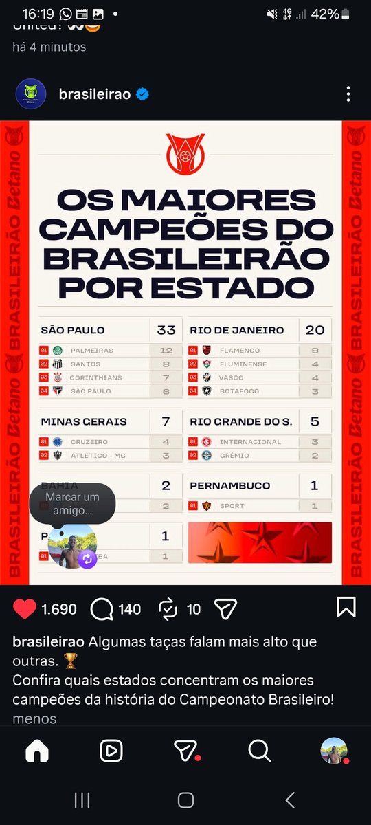 Guiapoffandrade's tweet photo. @lucasfla89 @fla_infos Tenho a imagem salva também. Obviamente eles tiraram o post pra evitarem problemas. Mas a própria CBF já diz tratar o Flamengo como campeão a nível de curiosidade, mas evita falar por questão que envolve a justiça e extrapola o âmbito esportivo.. https://t.co/VjsCncpmhT