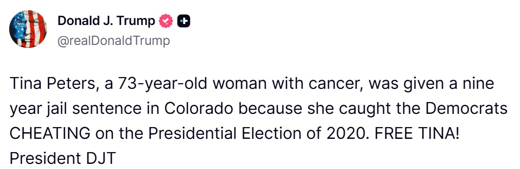 Commentary Donald J. Trump Posts From Truth Social tweet media