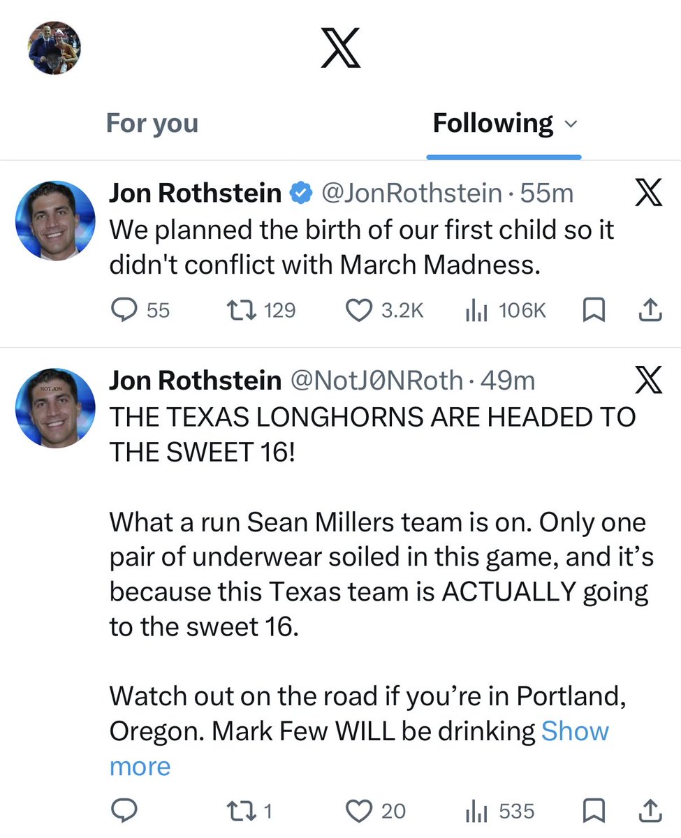 leemanfriedman's tweet photo. The fact these aren’t both from parody accounts is incredible @JonRothstein @NotJ0NRoth https://t.co/0ZPrEaHP88