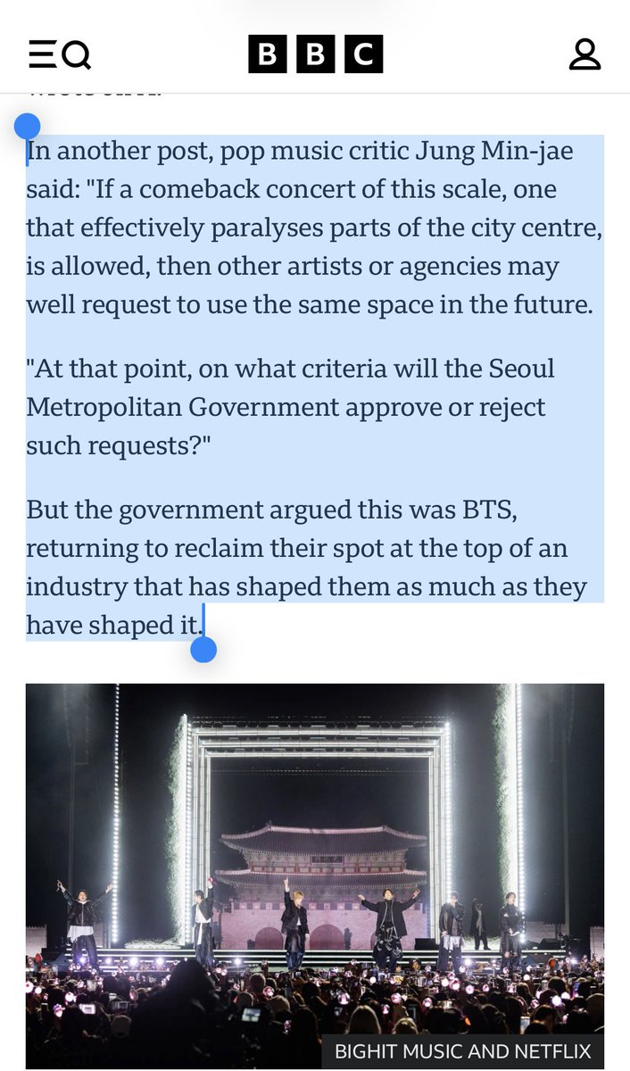 อ่านถึงตรงนี้ ผมนี่ลุกขึ้นปรบมือเลยครับ👏🏻

มีคนวิจารณ์ว่า “ถ้าคอนเสิร์ตคัมแบคจัดสเกลขนาดนี้กลางเมืองจนทำให้เป็นอัมพาต แต่รัฐบาลยังอนุมัติ งั้นต่อไปศลปอื่นก็อาจจะทำบ้าง แล้วงี้รัฐบาลจะมีcriteriaอะไรในการอนุมัติหรือปฏิเสธคำขอ”
แต่รัฐบาลแย้งว่า…ก็นี่มัน