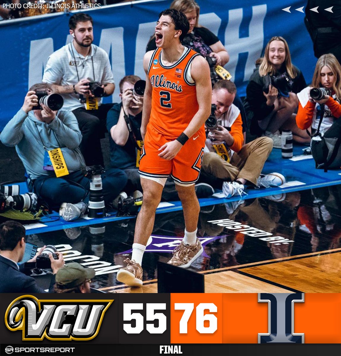 SRIllinois's tweet photo. ILLINI WIN!!! Illinois beats VCU and marches on to the Sweet 16!!! https://t.co/EuPCEdV9Ra