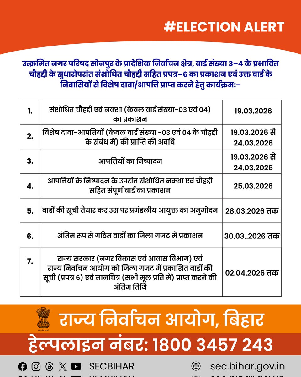 State Election Commission, Bihar tweet media