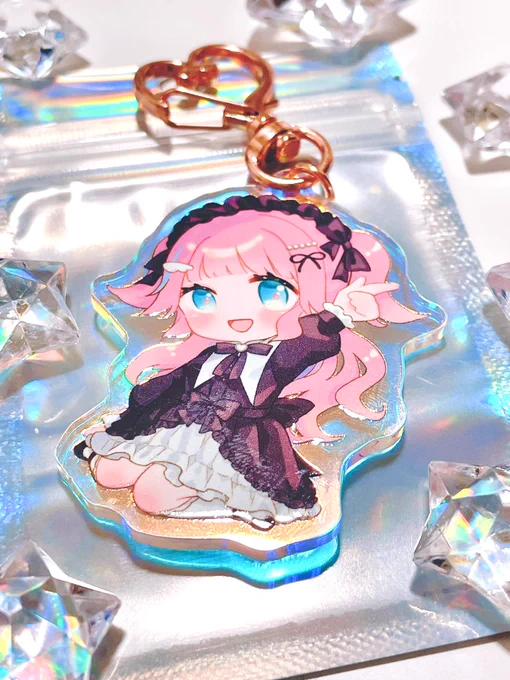 アクキー偏光アクリルで作ったらめちゃくちゃ可愛いです