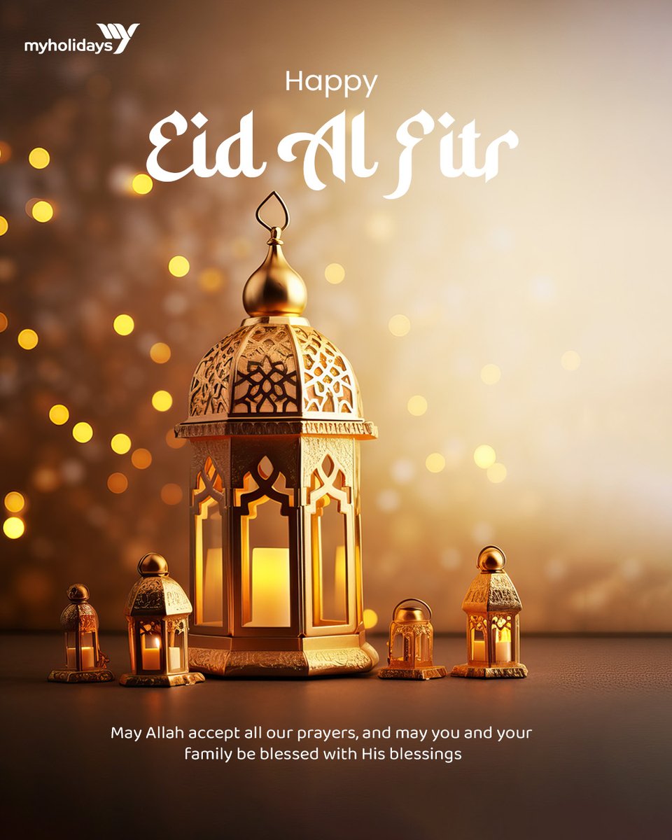 Eid Mubarak from the Myholidays family!
 
As Ramadan comes to an end, may your prayers be accepted and your days be filled with happiness, new experiences and beautiful moments with loved ones.

#EidMubarak #EidAlFitr #MyHolidays #FestiveWishes #CelebrateEid #TravelWithMyHolidays
