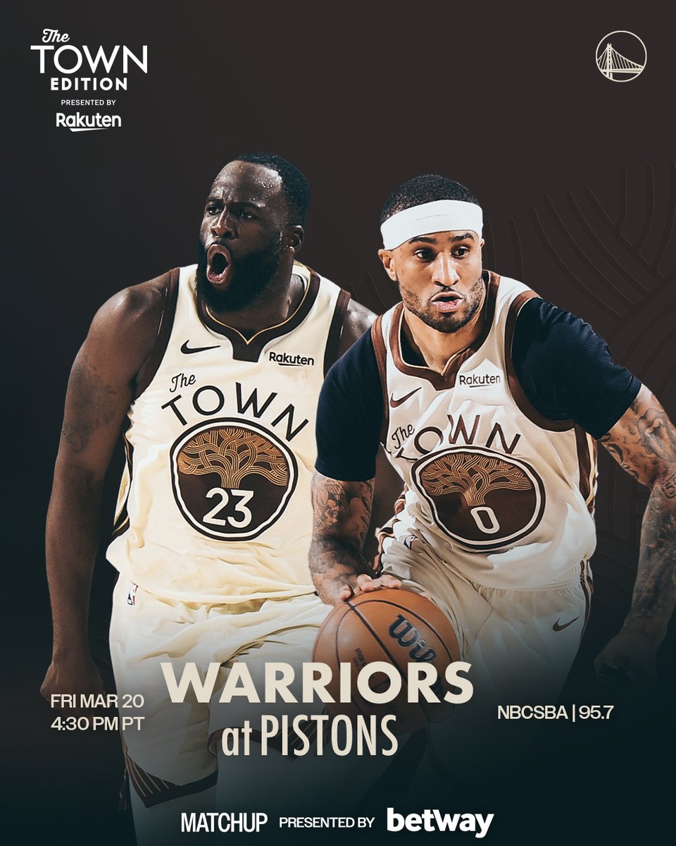 warriors's tweet photo. Dubs basketball coming 🔜

🏀 GSW vs DET
🕓 4:30 pm PT
📺 @NBCSAuthentic
📻 @957thegame
📲 https://t.co/6BLvDT0Wyn

@betway || #DubNation https://t.co/SjKtIpuplp