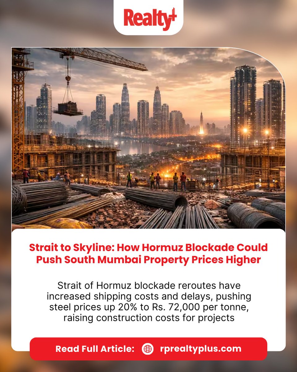 RPRealtyPlus's tweet photo. The ongoing geopolitical tensions around the Strait of Hormuz are beginning to ripple into India’s real estate sector, with South Mumbai’s premium housing market.

Read full story here by @asmarafat:
https://t.co/rVQI6js6DF

#SouthMumbai #RealEstateIndia #LuxuryHousing https://t.co/1mBYxQKr0j