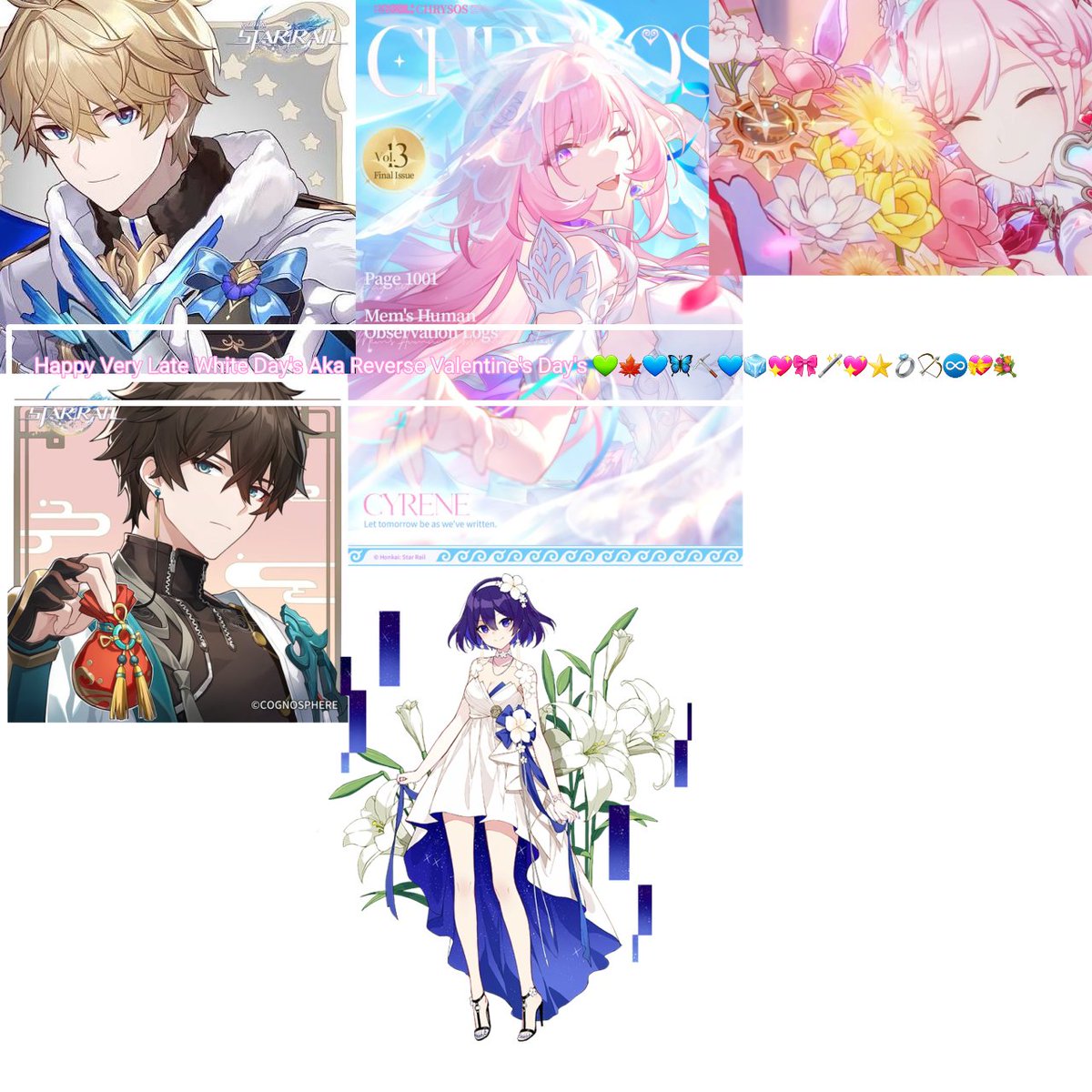 Happy Very Late White Day's Aka Valentine's Day's 💚🍁💙🦋⛏️💙🧊💖🎀🪄💖⭐️💍🏹♾️💝💐