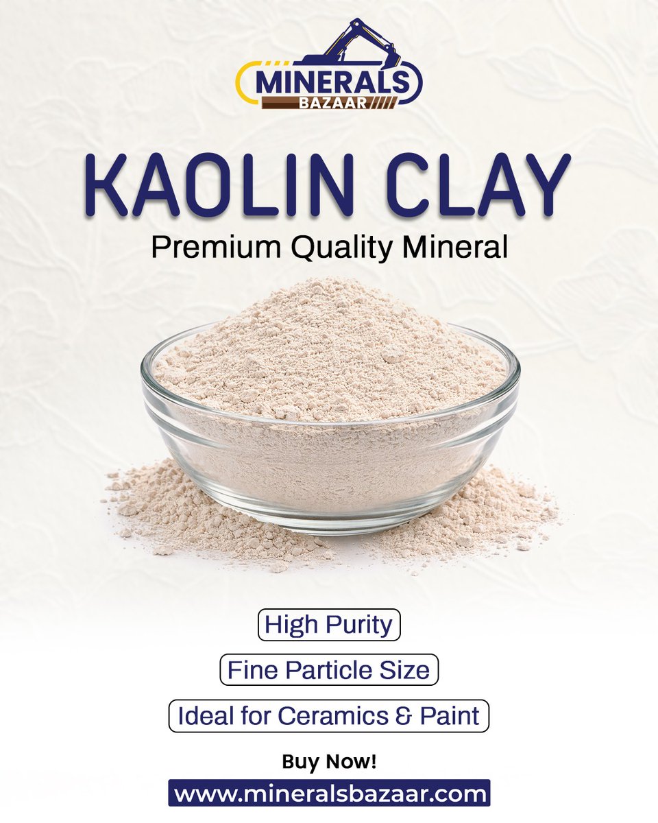 mineralsbazaar's tweet image. Upgrade your production with high-grade Kaolin Clay – perfect for ceramics, paints &amp;amp; industrial use.
📞 +91 7600216429
🌐 mineralsbazaar.com/product/kaolin…

#KaolinClay #IndustrialMinerals  #MineralsBazaar #B2BIndia #QualityMatters #BulkSupply #ClayProducts #MineralSupplier #IndiaBusiness