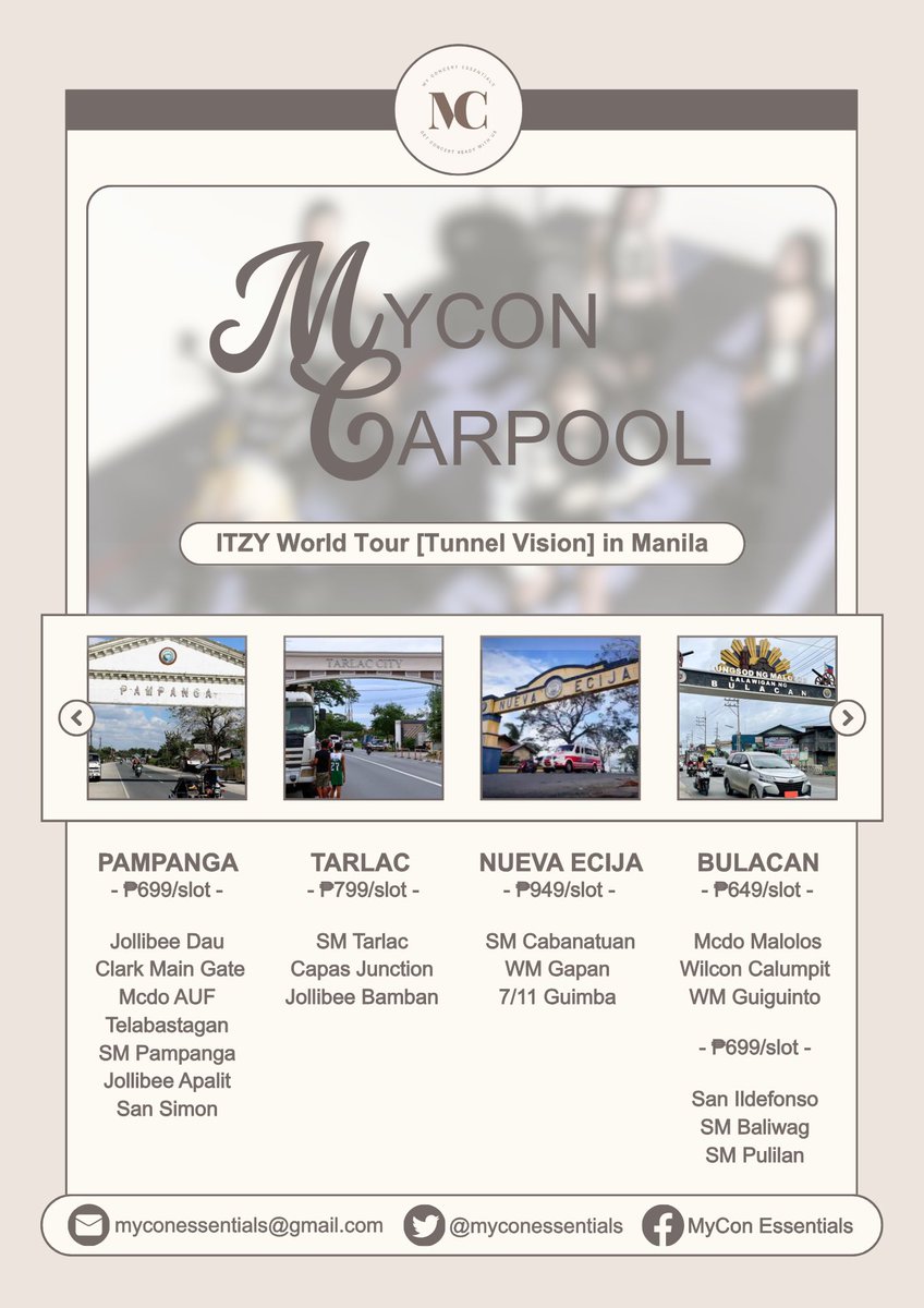 myconessentials's tweet photo. WTS LFB PH

ITZY Tunnel Vision World Tour Carpool

📍Pampanga | Tarlac | Nueva Ecija | Bulacan

Further details are posted below. 

If you wish to avail slot/s, kindly fill out this form: https://t.co/dEG7jjoikA

🏷️ angeles san fernando calumpit baliwag 

#ITZY_TUNNELVISION #ITZY https://t.co/TOpcreOesc