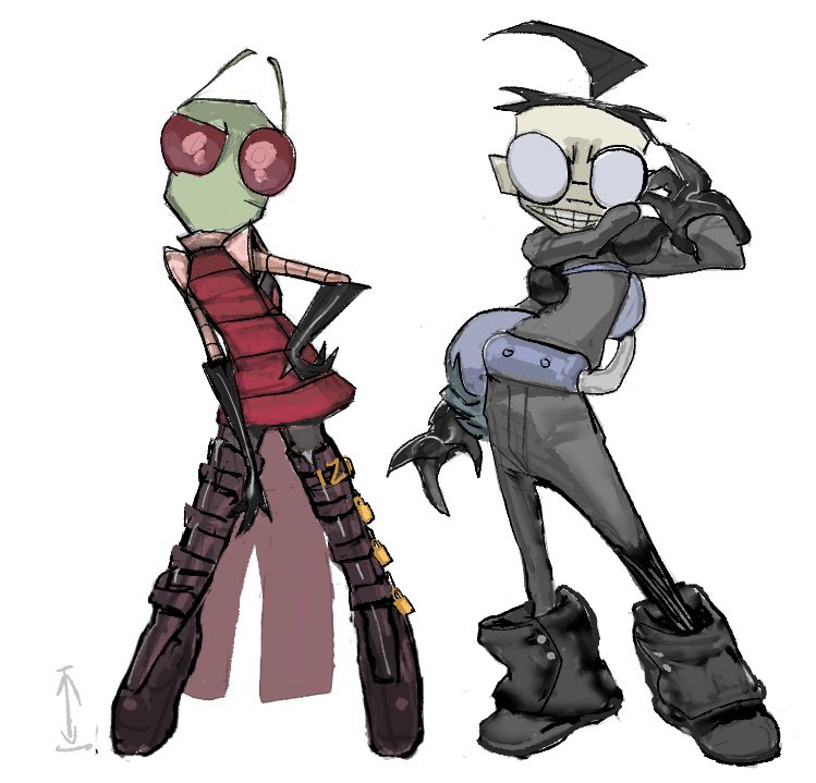 buyebuben's tweet photo. #invaderzim
 #zim #dib 
早上太混乱了困得不行画出来的 https://t.co/X9ECFoHnX4