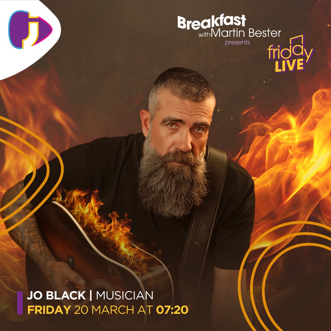 jacarandafm's tweet image. Die Suid-Afrikaanse gunsteling Jo Black kom kuier op Breakfast with Martin Bester vir hierdie week se Friday Live 🎶

Moet dit nie misloop nie:

📻: 94.2
📱: Jacaranda FM App
💻: jacarandafm.com
📺: DStv 858/ OpenView 602

#BreakfastWithMartinBester #FridayLive