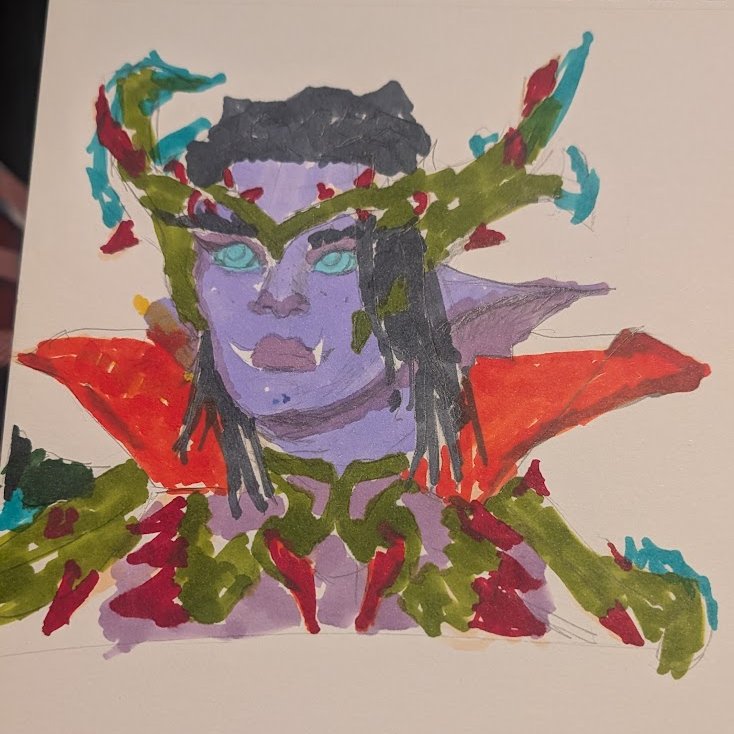 Wesdromeda's tweet photo. i wanted to finish this more with details and then i found out i cant find my colored pencils..... bruh https://t.co/SYY4ywmyrr