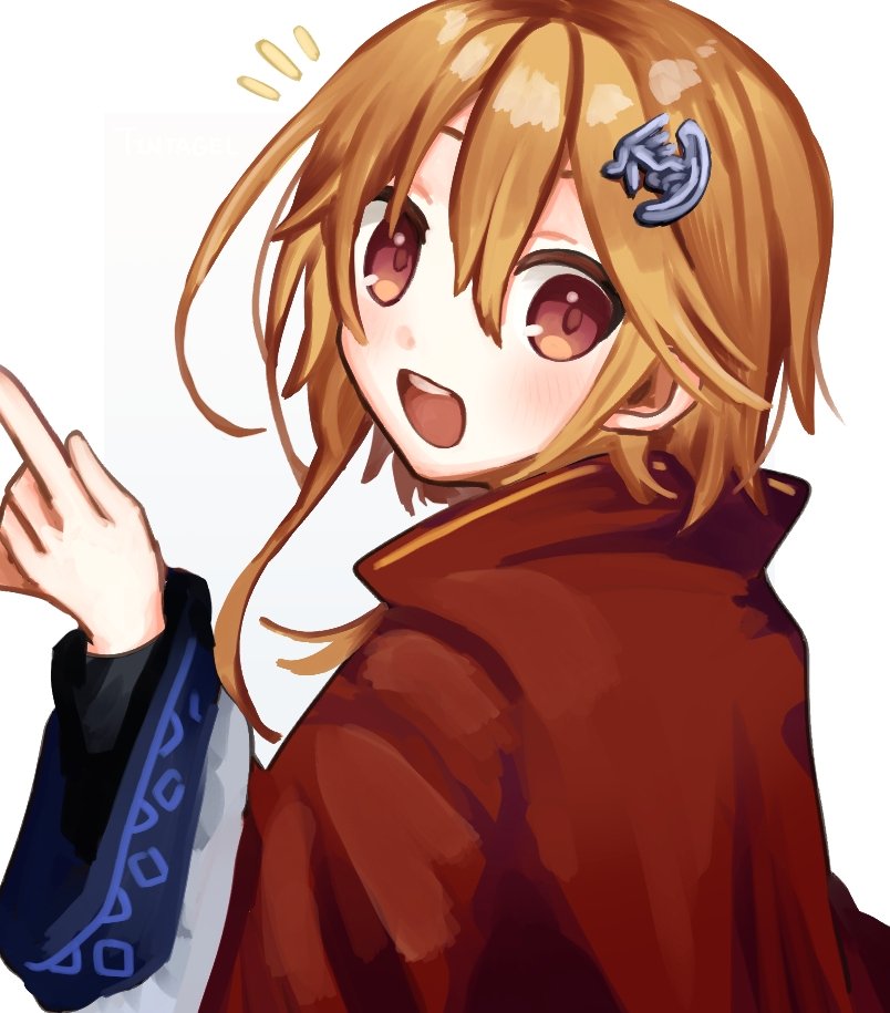 真面目で純粋、ぶかぶかの袖、笑顔がかわいい
 #城プロRE #城プロ絵