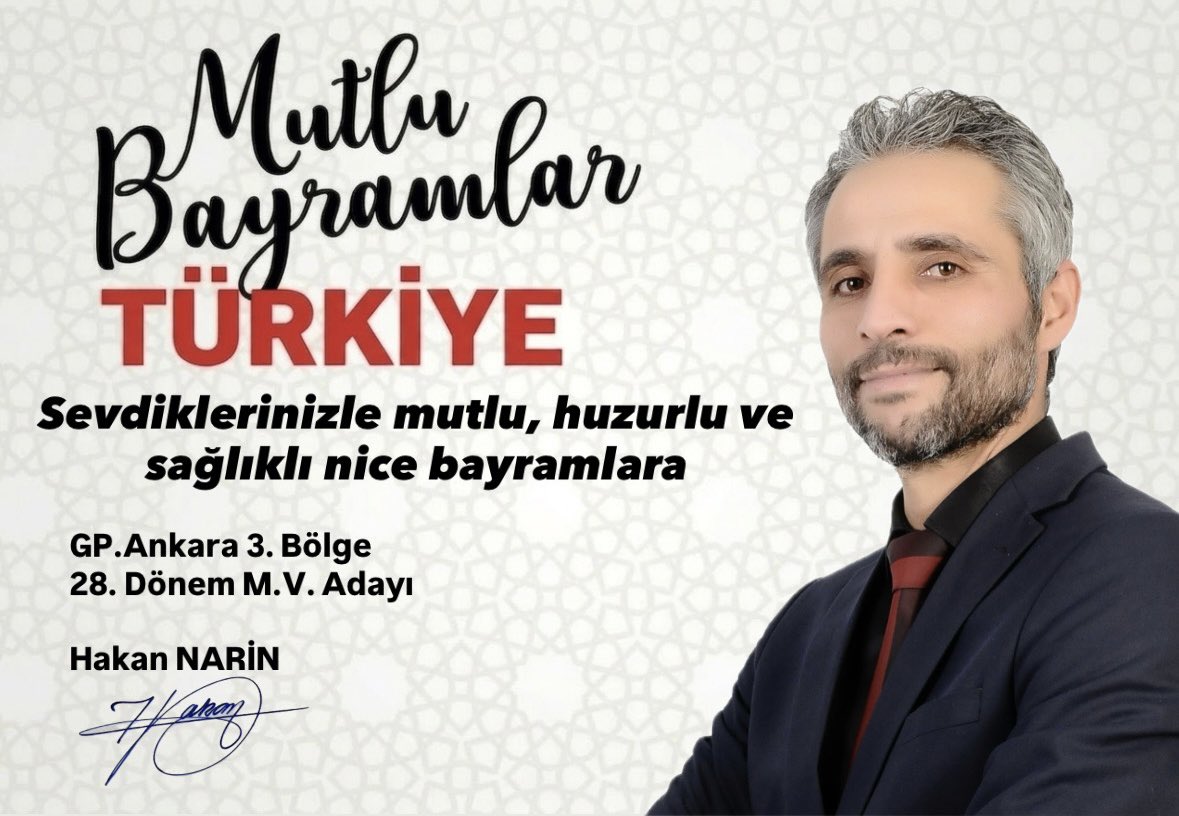 hakanarin06's tweet photo. Birlik ve beraberliğimizin en güçlü teminatı olan bir bayrama daha kavuşmanın huzurunu yaşıyoruz
Sevgiyle kenetlenen kardeşlikle güçlenen bir toplum idealiyle milletimizin yakınlarımızın Ramazan Bayramı’nı en içten dileklerimle kutluyor her haneye sağlık ve esenlikler diliyorum https://t.co/snRN9FubGS