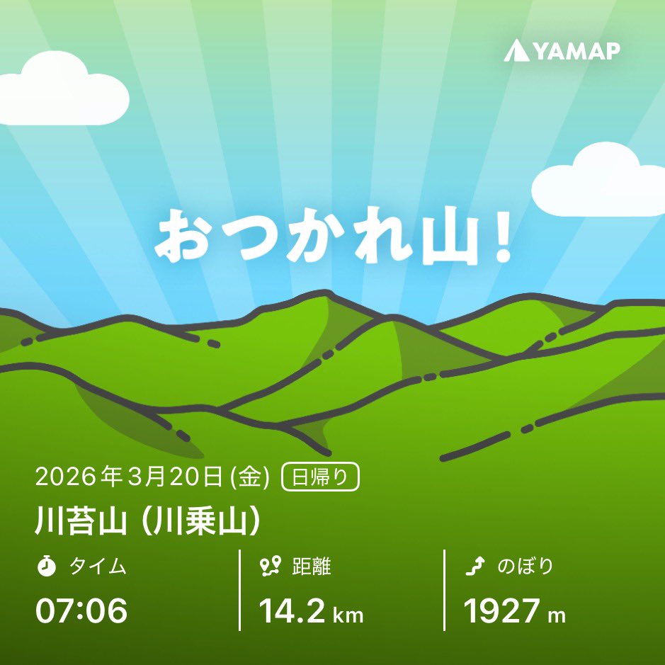下山🫡ガスっていて景観0🫠