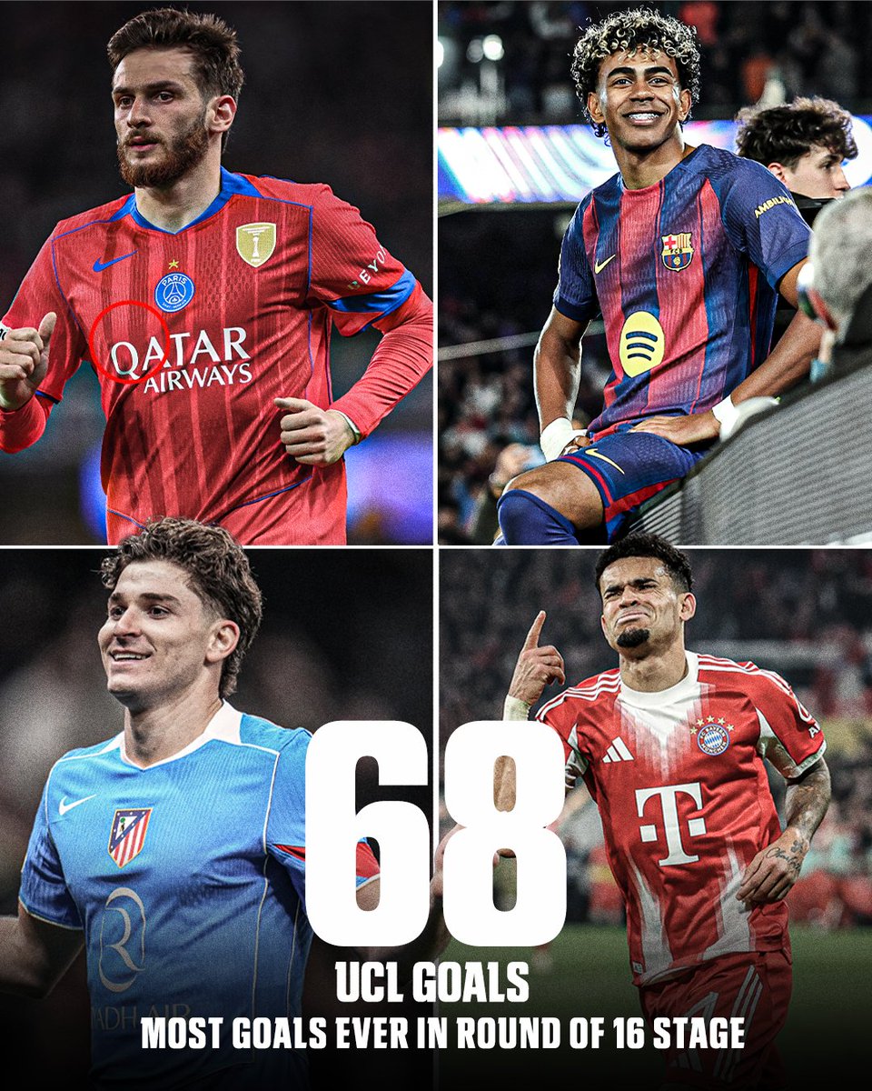 Superbarcalens's tweet photo. 😱
.

68 goals in the UCL RO16 (this season)
NEW RECORD 🔥

Previous: 62 (2016/2017 season)
Chaos 😳

_Superbarça LeNs

#UCL #uclrecords #RO16records #superbarçalens

@Superbarcalens https://t.co/KbyDuES46z