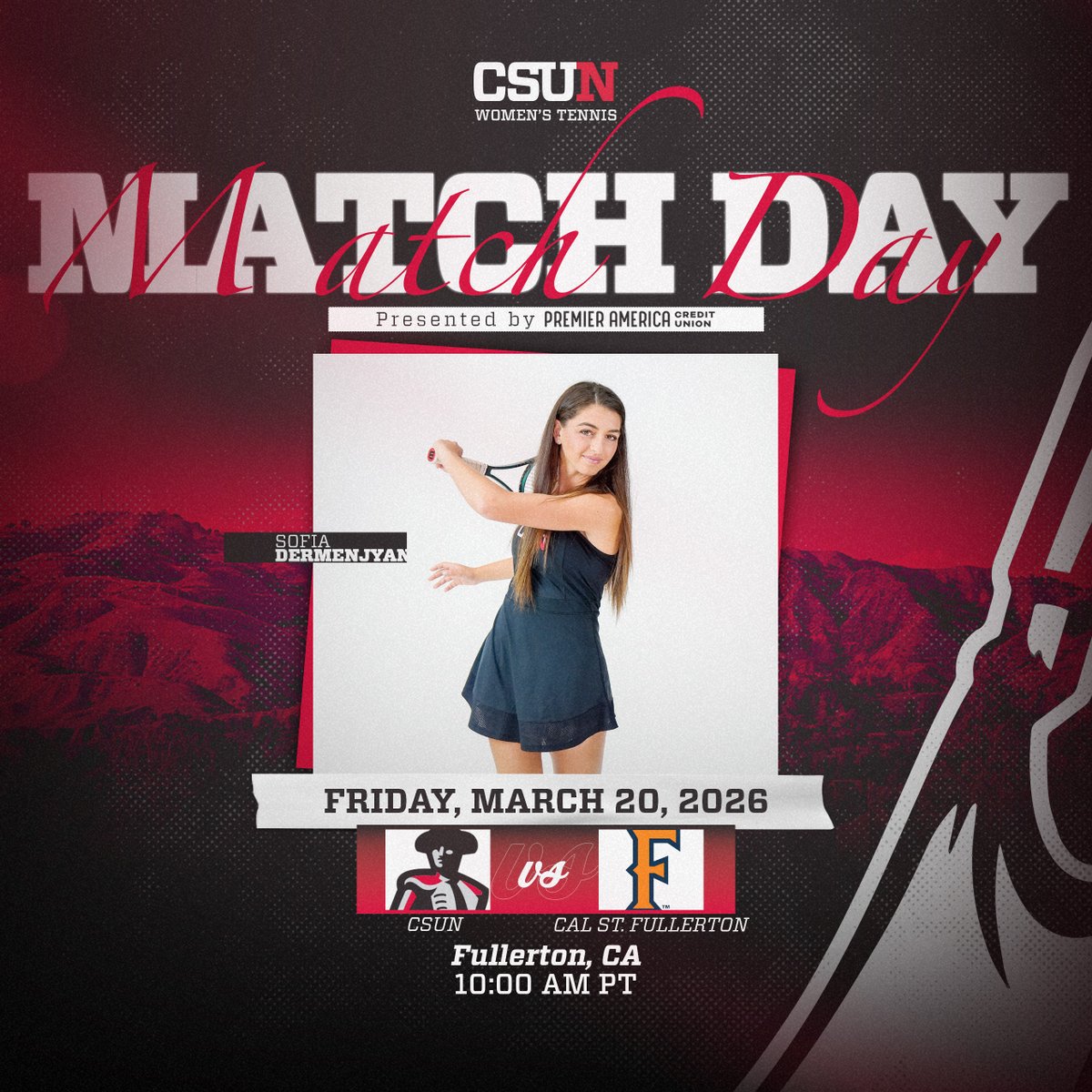 Looking for Win # 6⃣ in a row!
🆚 Cal St. Fullerton
⏰ 10:00 A.M.
📍 Titan Courts