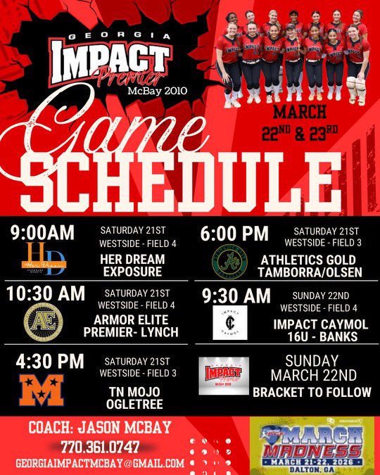 Riverevans78's tweet photo. Excited to pick up with Georgia Impact Premier McBay this weekend at the PGF March Madness Tournament in Dalton, GA! Grateful for the opportunity and ready to compete and leave it all on the field. 💪🥎@BSherSB @ExtraInningSB @IHartFastpitch @LegacyLegendsS1 @T_Batts3 https://t.co/XS6s6dwBuM