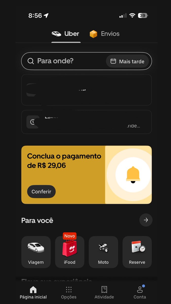 Jeniffer_ch1's tweet photo. Porém agora eu recebi uma notificação da Uber informando que estou EM DÉBITO nessa viagem, sendo que eu fiz o pix pro DESQUERIDO e o mesmo achou de BOM TOM informar que eu não o PAGUEI. https://t.co/R75vbvmqTU