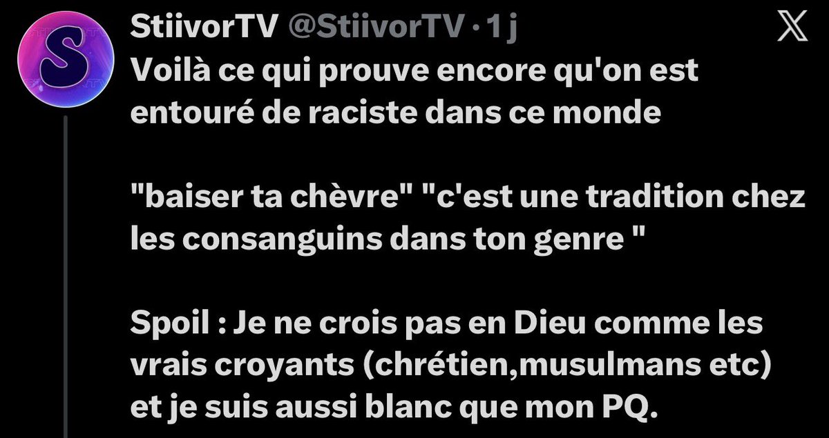 MiiickyLaSecu's tweet photo. @StiivorTV Tu ne crois pas en Dieu mais tu fais des prières ?? 

C’est plus facile de s’en prendre aux chrétiens 😏 t’aurais jamais tweeté si c’était une autre religion 🤣 https://t.co/SmrXxQy5ys
