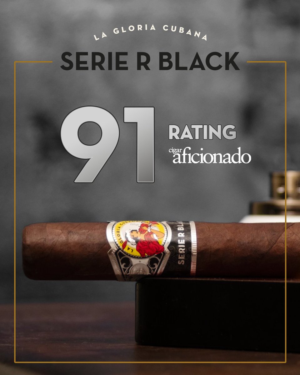 LaGloriaCubana's tweet photo. Our Serie R Black just scored a 91 from @CigarAficMag. Experience the purely Nicaraguan cigar for yourself today!
#LaGloriaCubana #HandmadeCigars #SerieRBlack #CigarAficionado #CigarRating https://t.co/TQne686pwL