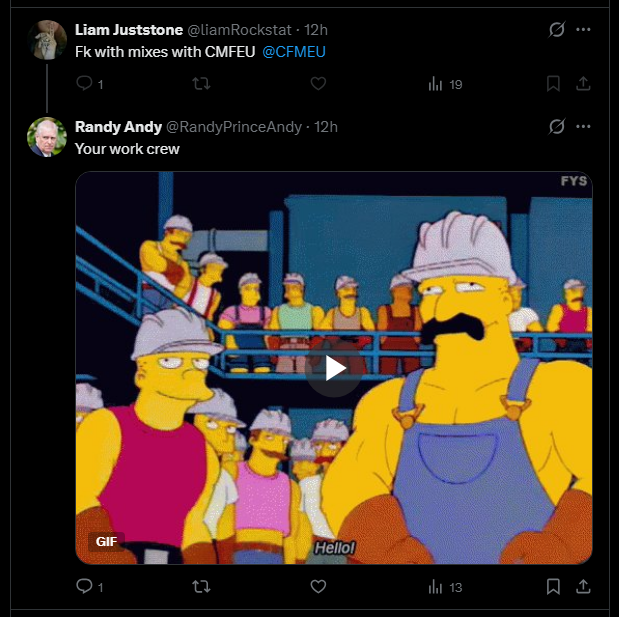 Razor1640's tweet image. Fucking bring it on @GreyhamJohnson @liamRockstat @HarryJenso @JJunioring #mrmultipleaccounts

Bring as many @CFMEU members as you want to back you up you #spineless #provencuntflake 🤣🤣🤣

Whatalife #BarbequeatReecePlumbingClayton for your #lastday