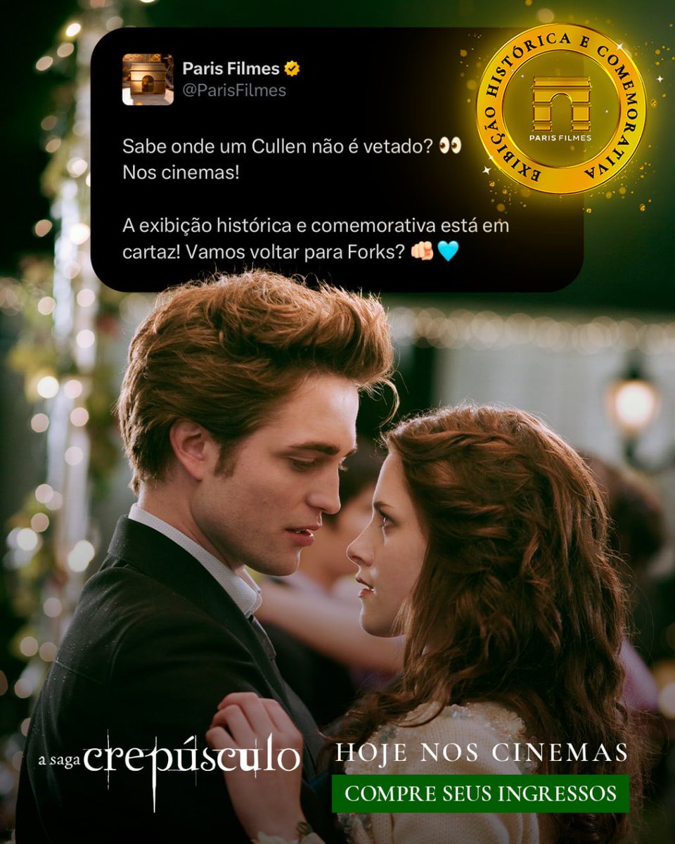ParisFilmes's tweet image. Ficamos sabendo que teve um Cullen sendo barrado num BBBaile de vampiro recentemente.

Mas a verdade é que todo mundo é sempre bem-vindo na festa de Forks que estreou hoje nos cinemas.

Tá bom, @anapaularenault? 🫵🏻✨ @bbb 

#Crepúsculo #Twilight #CrepúsculoReexibição #ParisFilmes