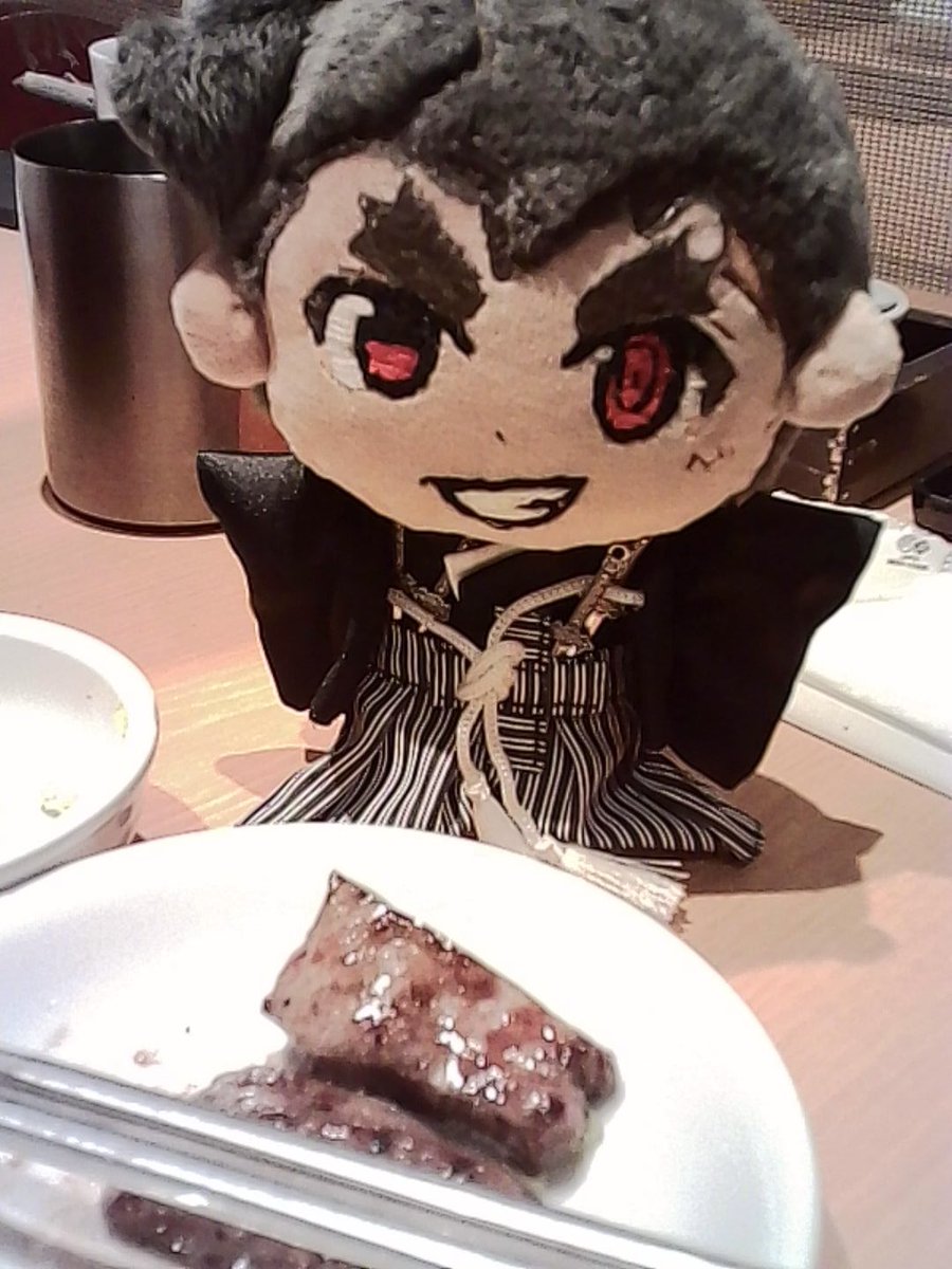 「ぬいムサシにもお肉」|ごもく🍙4/18誕生日のイラスト