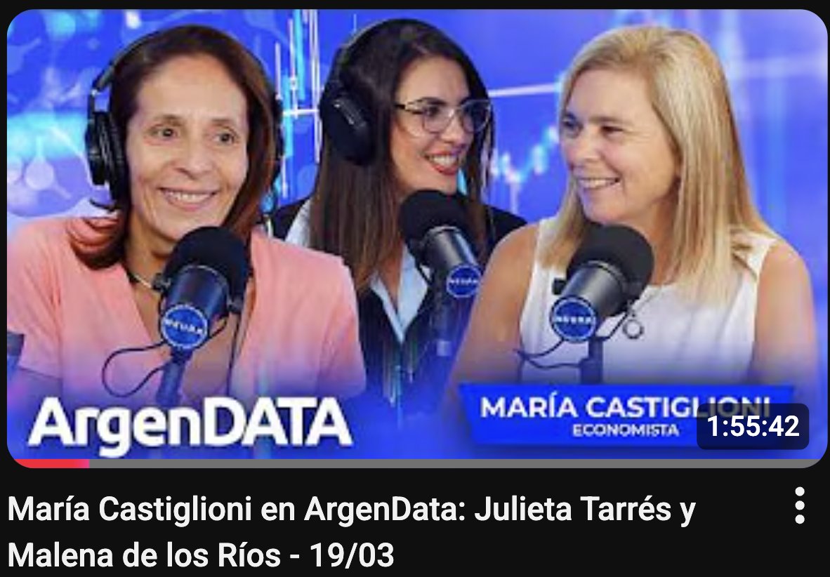 🎙️ La gran <a href="/MeryCastiglioni/">María Castiglioni Cotter 💙</a> dio cátedra sobre la situación económica actual en la Argentina. Su mirada coincide con lo que dijo hoy en Conferencia de Prensa en Washington, Julie Kozak, la vocera del <a href="/IMFNews/">IMF</a> 
👉 youtube.com/watch?v=21vGuC…
<a href="/malenadelosrios/">Malen</a> <a href="/neuramedia/">Neura</a>