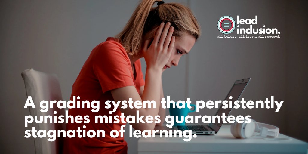 leeannjung's tweet photo. A grading system that consistently penalizes errors instead of communicating progress and mastery steals the joy of learning. #LeadInclusion #TeacherTwitter #InclusiveEd #SBLchat https://t.co/zqkk0MVlpf