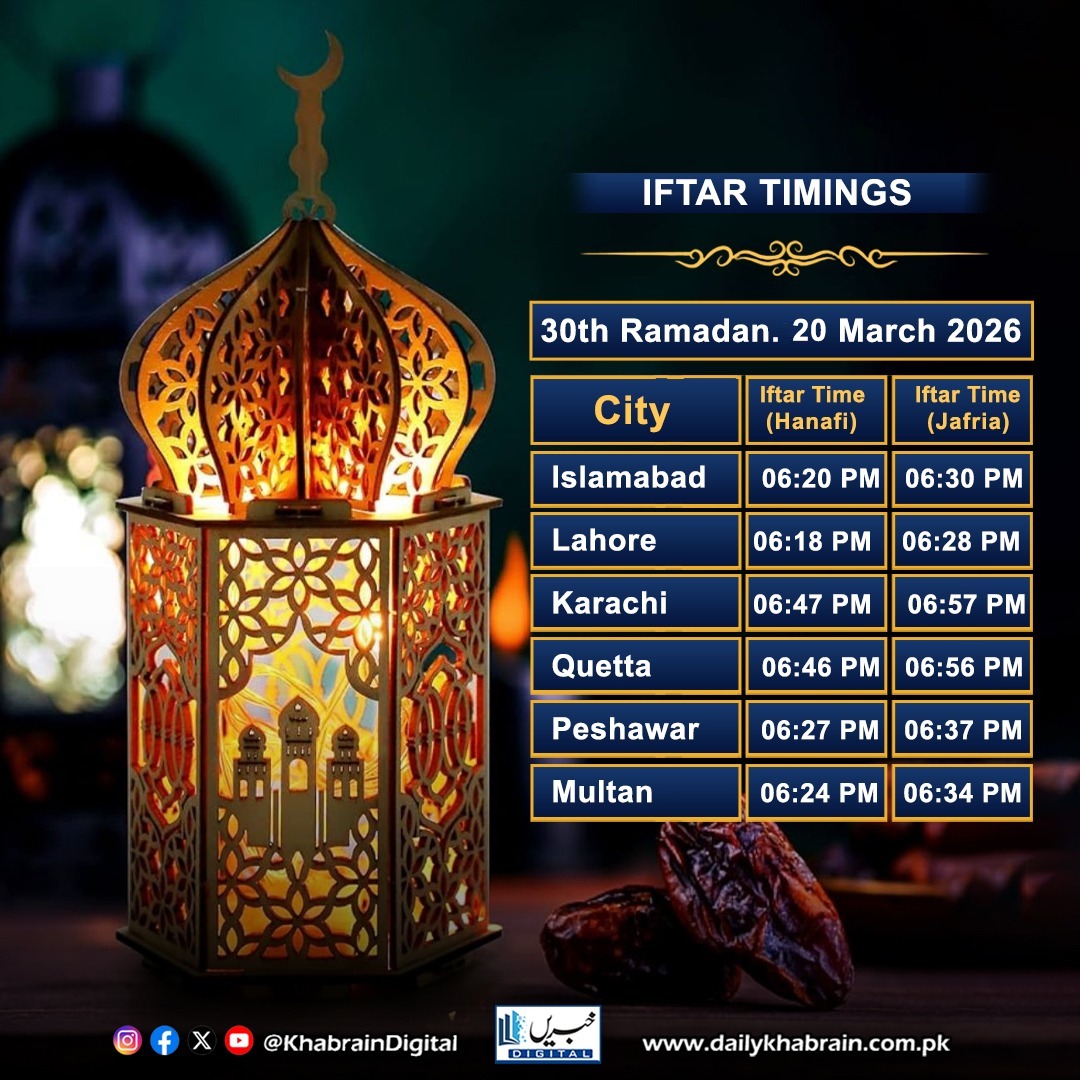 daily_khabrain's tweet photo. Iftar timing
#khabraindigital #IftarTime #RamadanKareem #Ramadan2026 #RamadanMubarak #IftarVibes #FastBreaking 🌙 https://t.co/BOYJumPBU1