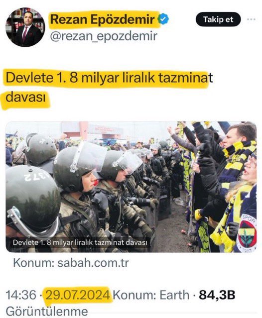 Fenerbahçe'nin 3 Temmuz 2011 tazminat davasını baskı uygulayarak engelleyen kim(ler)?

Galatasaray eski başkan yardımcısı Rezan Epözdemir'in bu dava ile bir ilgisi var mı?

Haklı davamızın sonuçlanmasını istiyoruz.
<a href="/Fenerbahce/">Fenerbahçe SK</a> 
<a href="/tcbestepe/">T.C. Cumhurbaşkanlığı</a> 
<a href="/adalet_bakanlik/">T.C. Adalet Bakanlığı</a> 
<a href="/TFF_Org/">TFF</a>