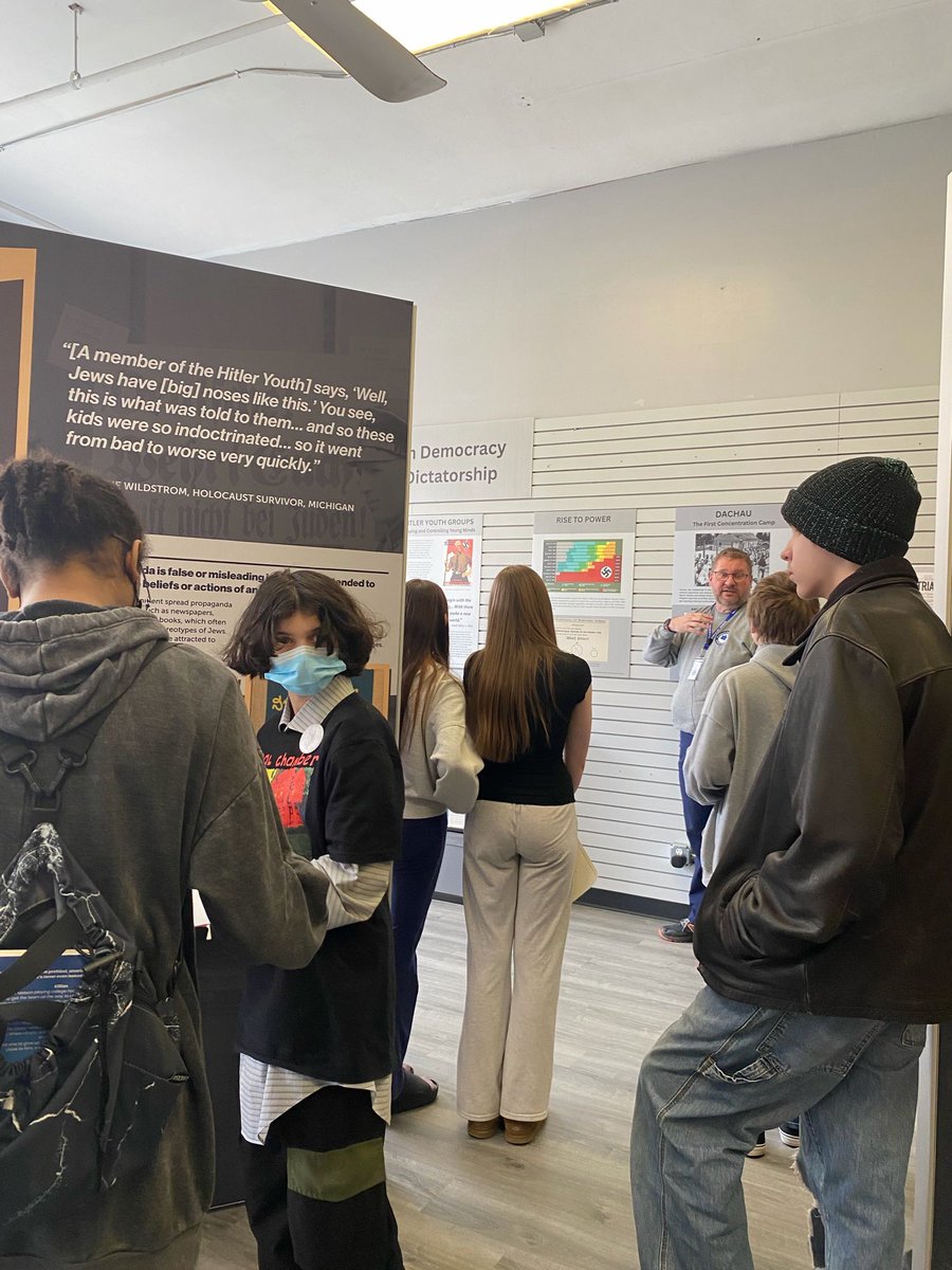 Mrs. Frank and her 8th grade Advanced Holocaust Readings class visited the pop up in downtown Adrian. What a great opportunity and experience in our own community!