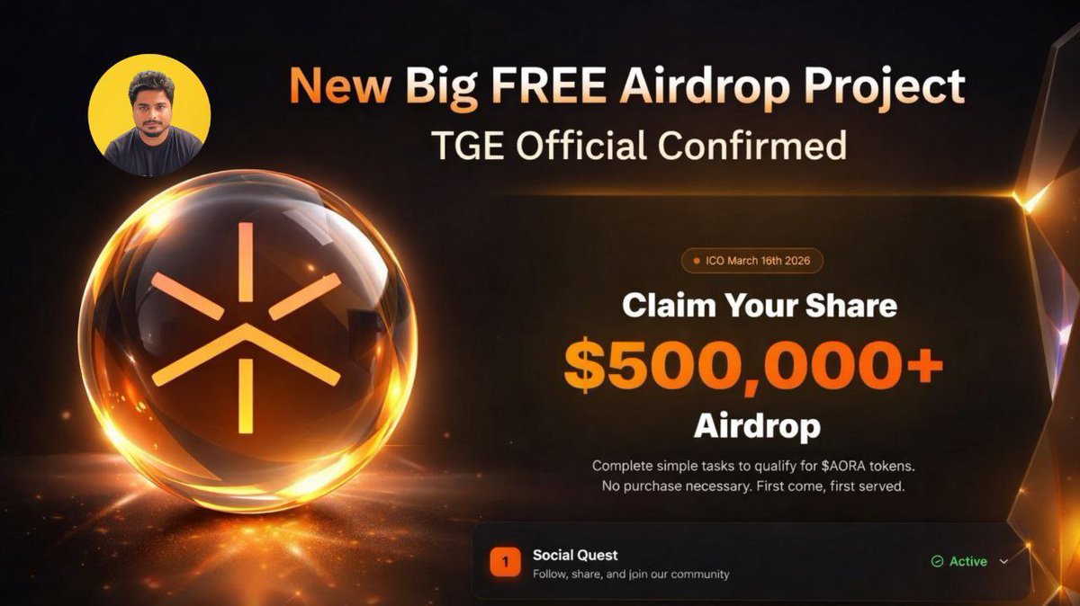 🔥 ATLASORA AIRDRO0 SEASON 1 IS LIVE! 🚨  

💥 TGE CONFIRMED WITH TIER-1 CEX 🔔

🙀 TOTAL SUPPLY - 200M 🔥
🚀 $25M FDV VALUATION EXPECTING ⚡

✅ REGISTRATION WITH EMAIL 📨 
✅ COMPLETE ALL THE TASKS 🎁

📱 JOIN FAST 🔥 
atlasora.foundation/airdrop?ref=WV…

<a href="/AtlasOraRentals/">AtlasOra</a>  #AtlasOra