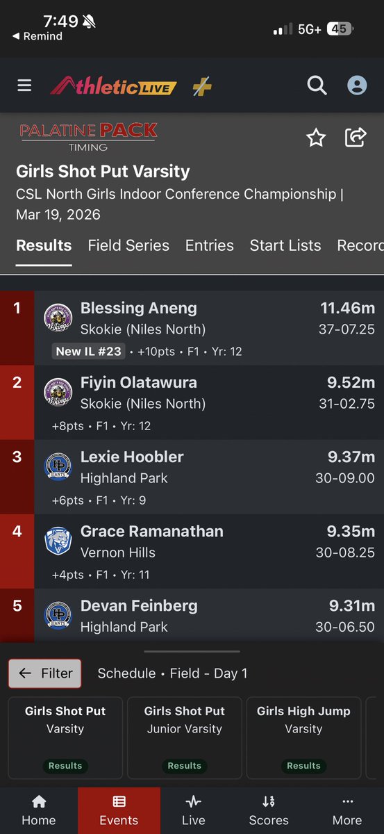 💜🥇Niles North Girl’s Track & Field💜🥇 tweet media