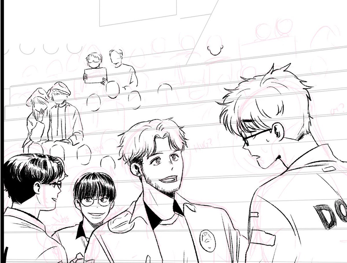 drawing_pipo's tweet photo. 이러저러해서 시간이 없는 상태였는데 관중을 안그릴수는 없던 컷이라 눈물을 흘리며 어떻게든 몸부림치던 과정… https://t.co/ewlIoowKNJ