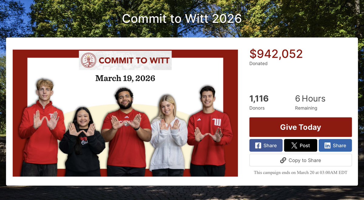 Wittenberg University tweet media