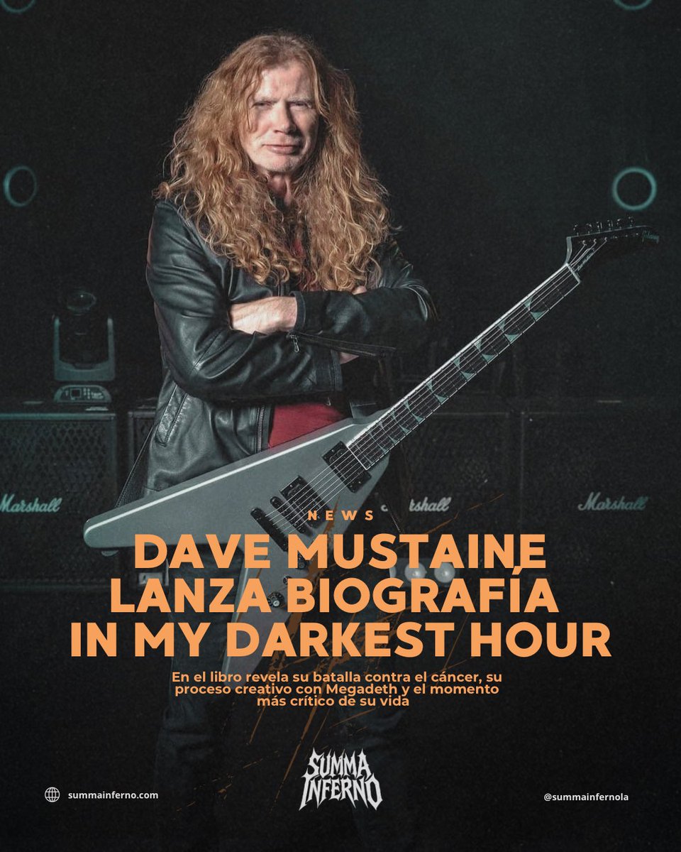 summainfernola's tweet photo. Dave Mustaine revela su historia más brutal.
In My Darkest Hour llega este 8 de septiembre de 2026 y expone su batalla contra el cáncer, su proceso creativo con Megadeth y su lado más humano.
#DaveMustaine #Megadeth #MetalNews #RockBooks #InMyDarkestHour https://t.co/WMDAcwZcih