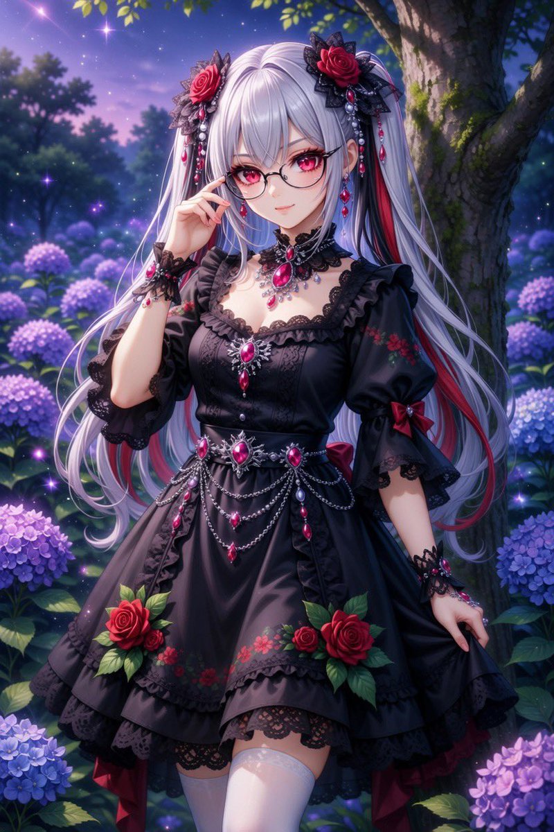 gb52270's tweet photo. どちらがお好み?
#AIイラスト #AIart #GrokImagine #ロリータファッション #甘ロリ #SweetLolita #ゴシックロリータ #GothicLolita #白ロリータ #黒ロリータ #メガネっ子 #赤い瞳 #紫陽花 #HydrangeaGarden #美少女 #アニメガール #オリジナルキャラクター #かわいい #推し https://t.co/0ALqllqdgq