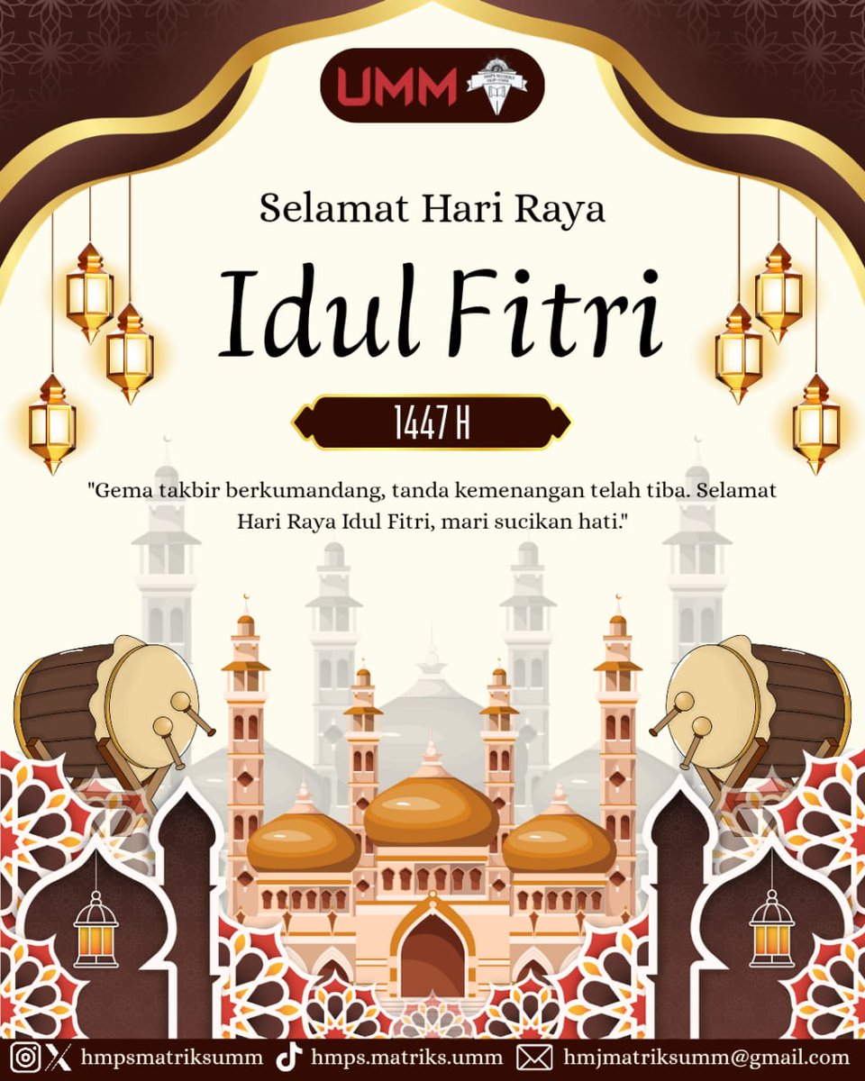 hmpsmatriksumm's tweet photo. Variabel Maaf, Parameter Keikhlasan

Di hari yang fitri ini, mari kita eliminasi semua kesalahan dan substitusi dengan kasih sayang. Semoga keberkahan hidup kita bersifat kontinu dan tidak terputus seperti deret tak hingga.

Selamat Hari Raya Idul Fitri! 🕌

#ummcampus https://t.co/eG9XJ4Avzp