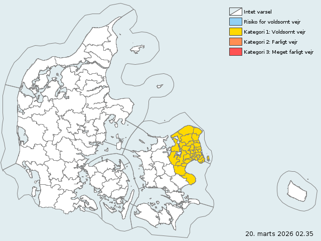 DMI-Warnsystem: Aktuell keine Wetterwarnung für Dänemark