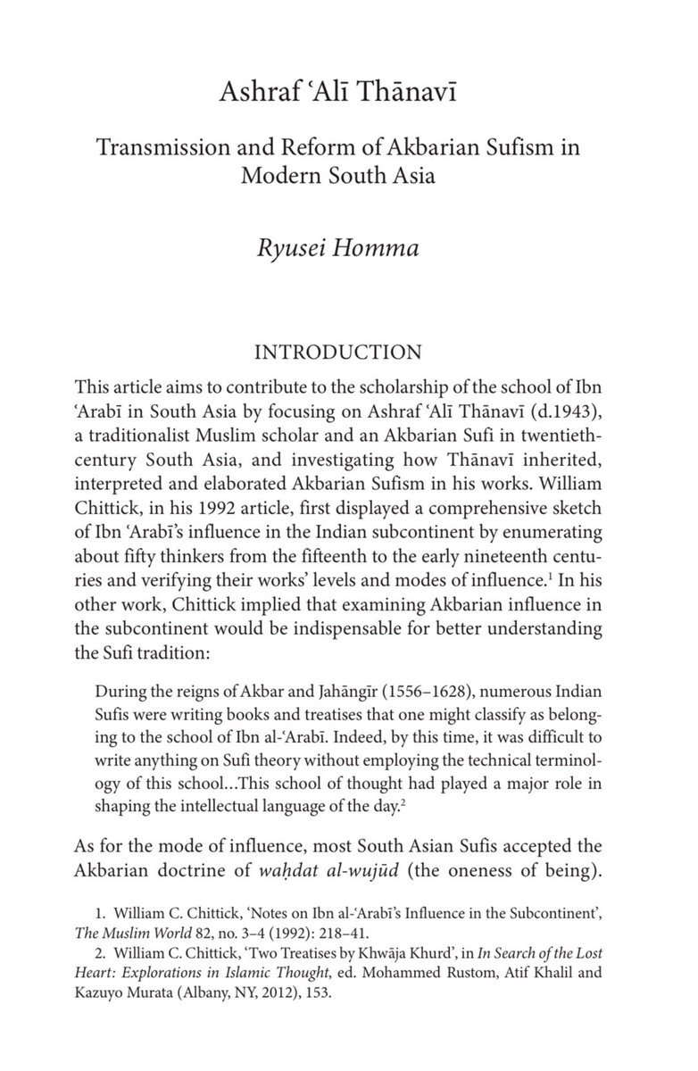 Dear friends, my latest article on Ashraf ʿAlī Thānavī’s Akbarian Sufism is finally out in the Journal of the Muhyiddin Ibn ʿArabi Society. Please be sure to download it from my Academia page! tufs.academia.edu/RyuseiHomma
