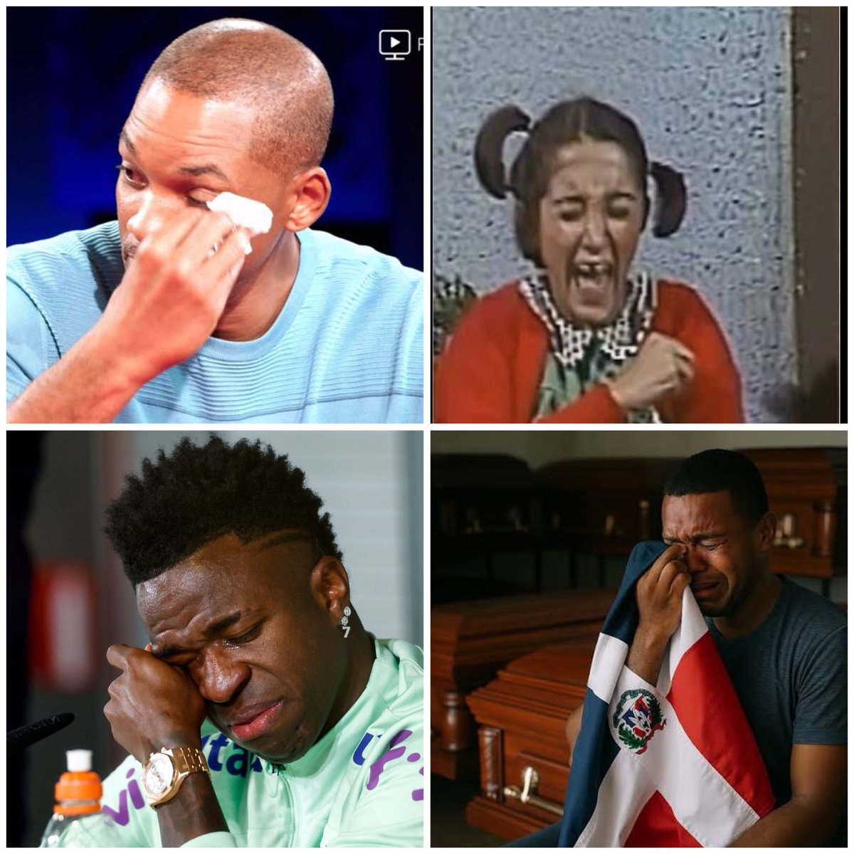 West_LB1908's tweet image. Las 4 personas más lloronas que he visto en mi vida:

A) Will smith cuando se entero de los cachos

B) La Chilindrina lloraba por todo

C) Vinicius JR cuando lo llaman 🐒

D) Los 🇩🇴 cuando 🇻🇪 gano el World Baseball Classic

#llorones #dominicanos #wbcchampions